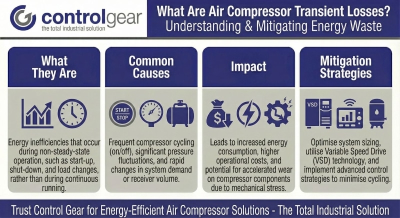 what are air compressor transient losses