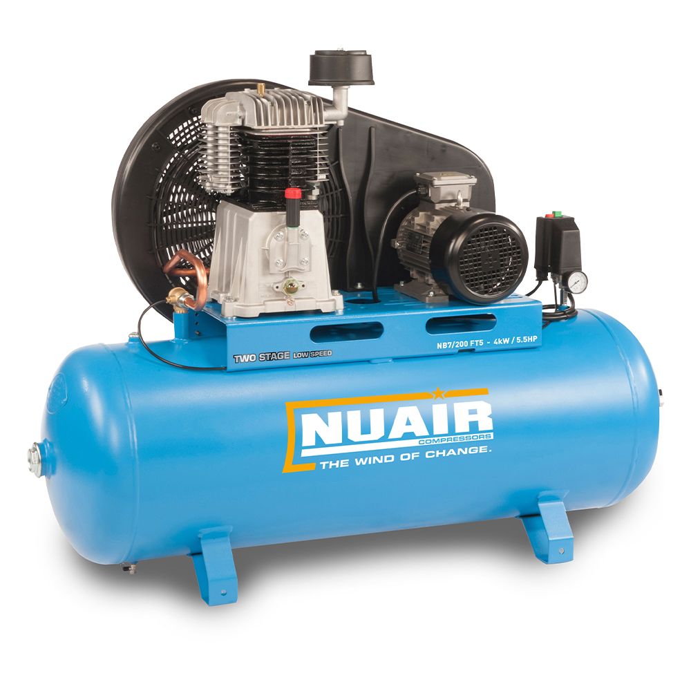 Nuair Pro NB4 200L 4HP Industrial Air Compressor (400V 3-Phase)