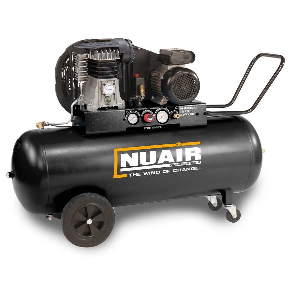 Nuair Tech Pro B2800B 150L 3HP Belt Drive Air Compressor (230V)